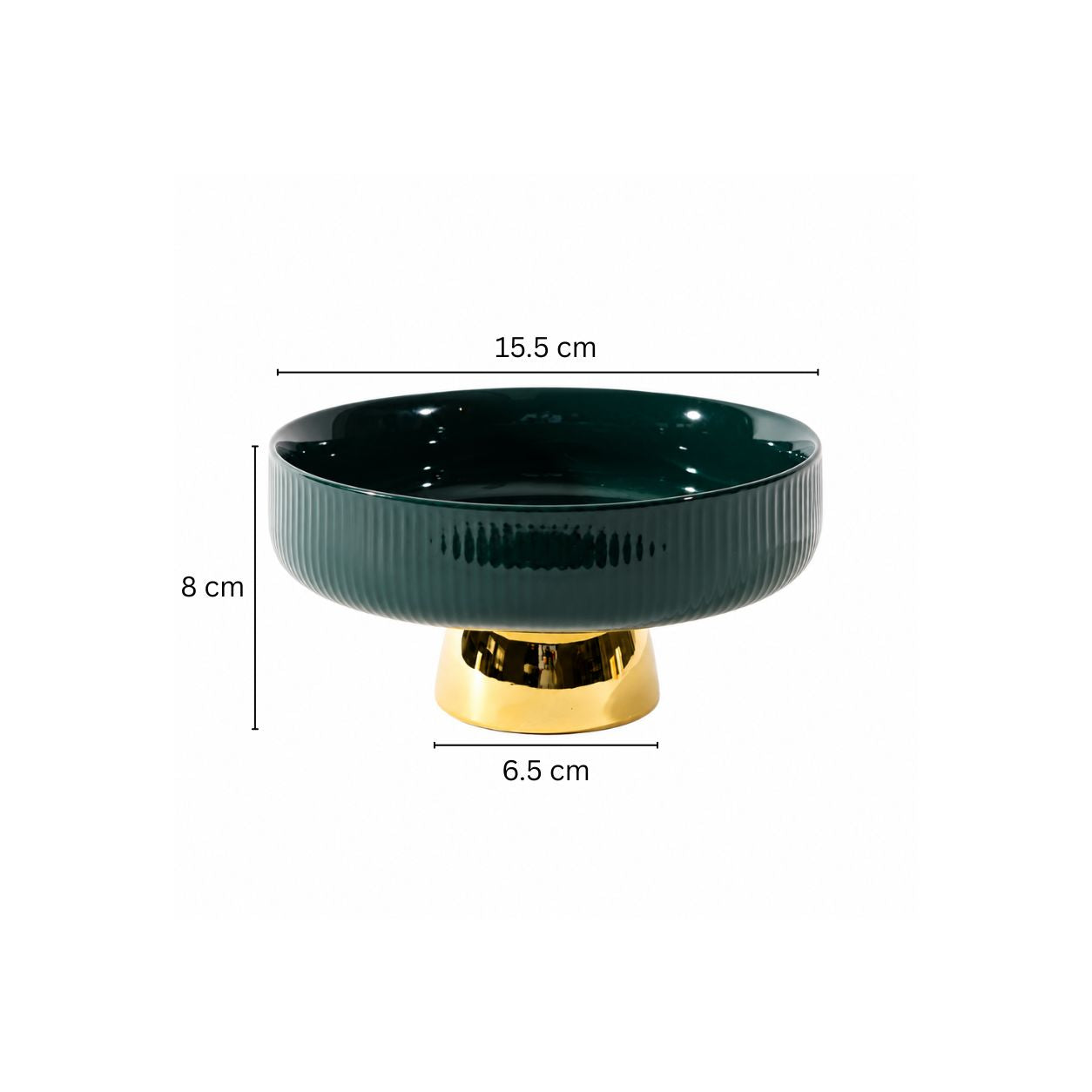 Aura Elevated Ceramic Bowl Small - Emerald Gold