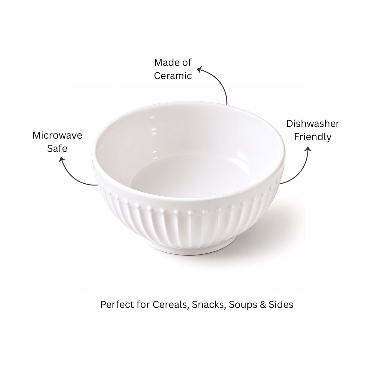 Aria Ceramic Small Bowl - White