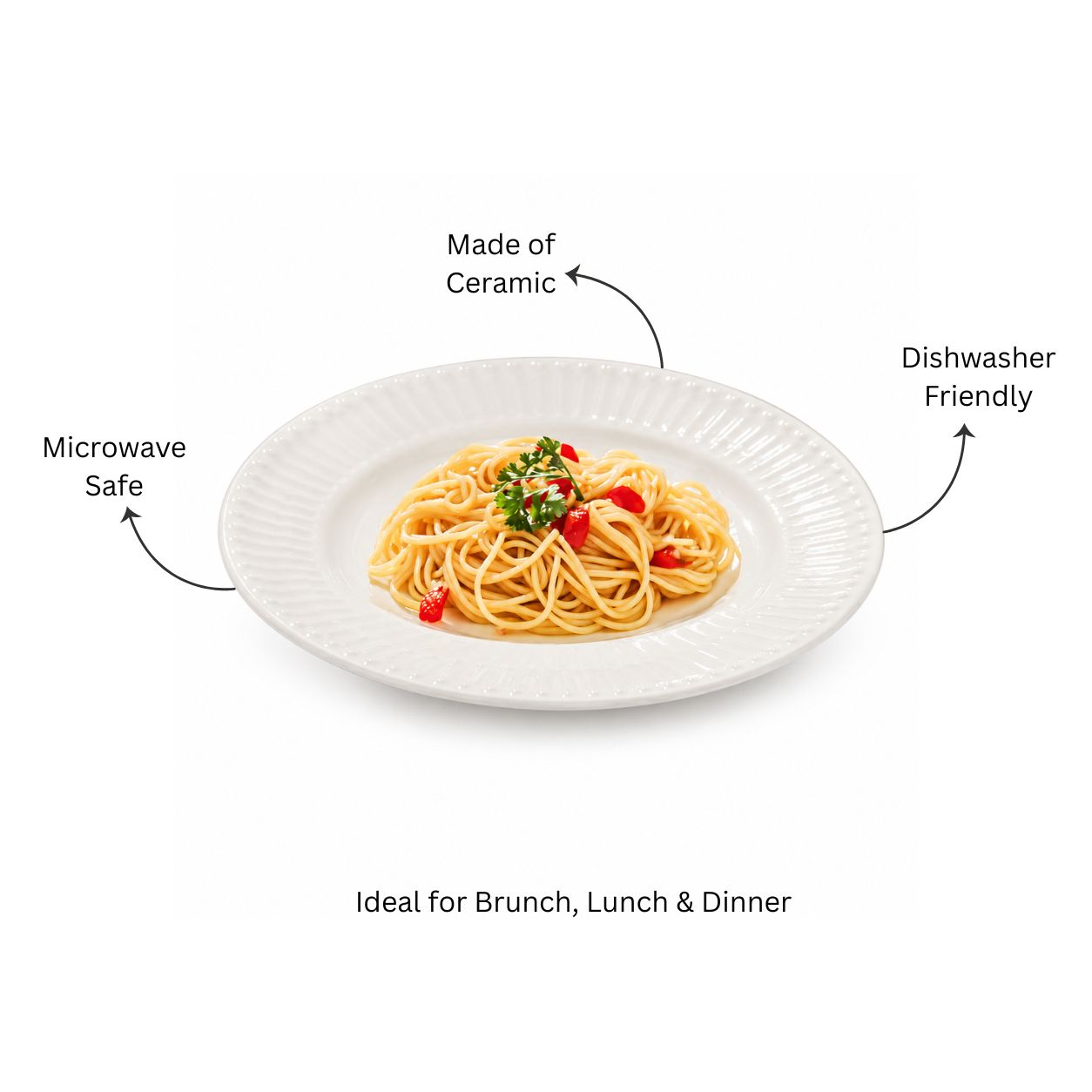 Aria Ceramic Quarter Plate - White