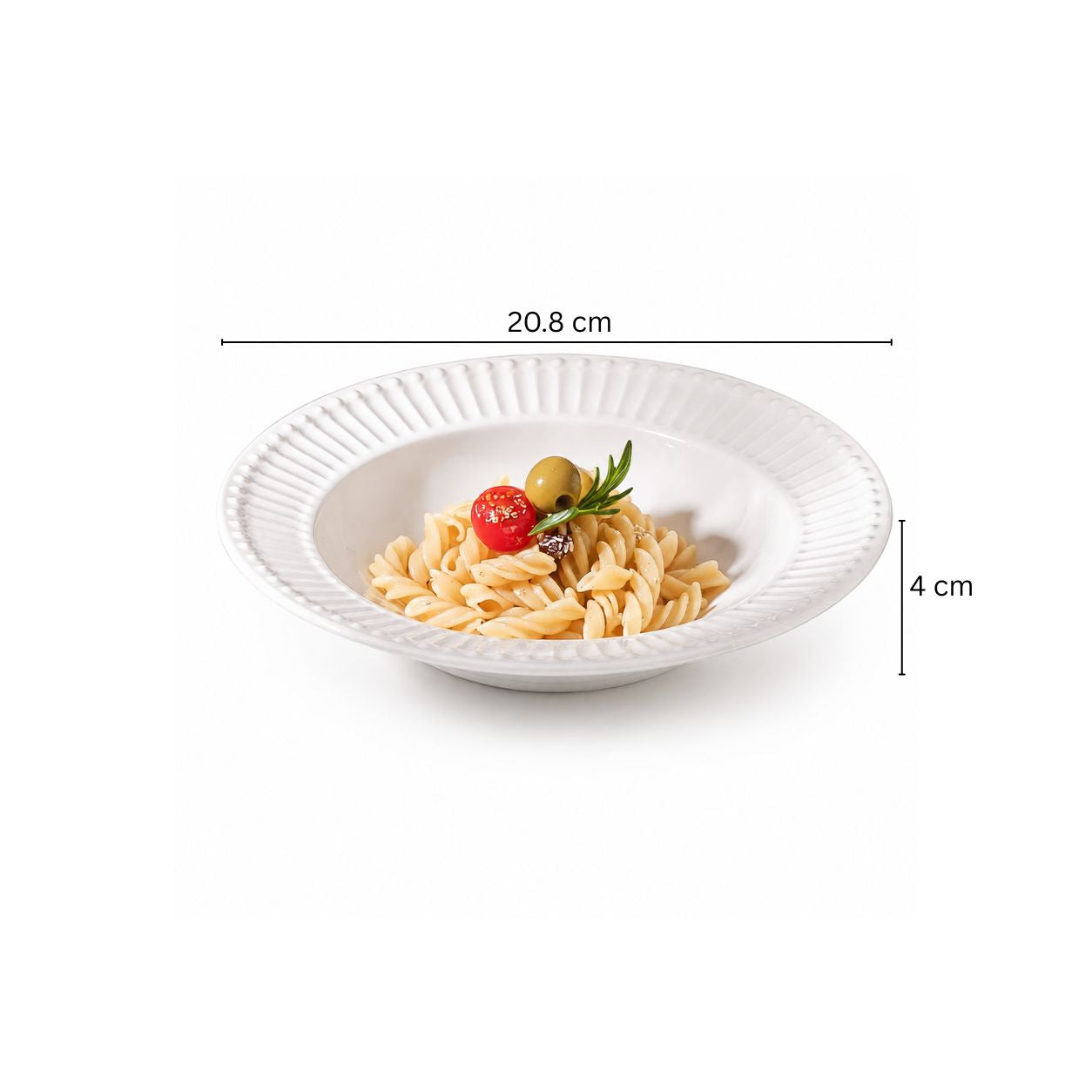 Aria Ceramic Pasta Plate - White