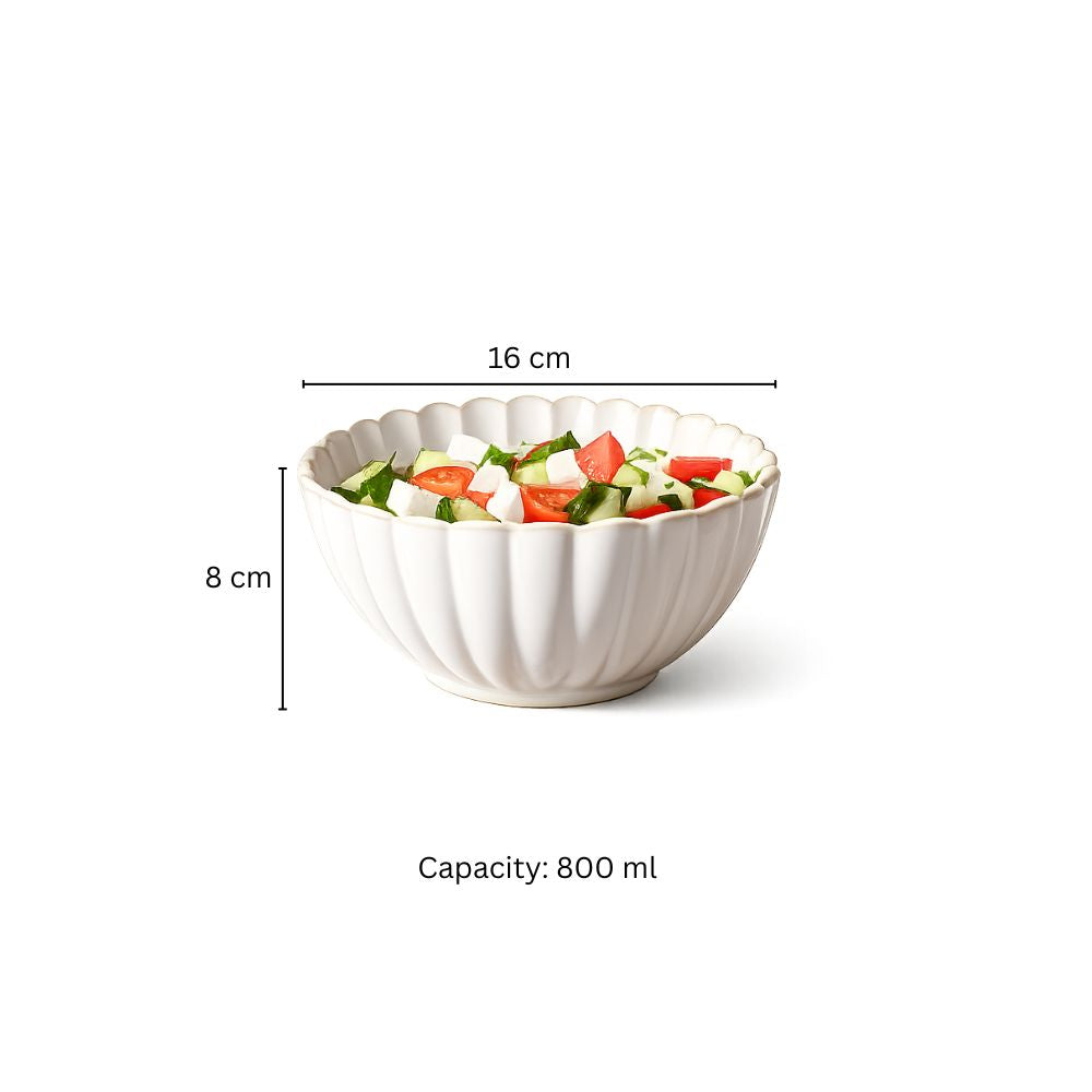 Scallop Medium Bowl - Ivory