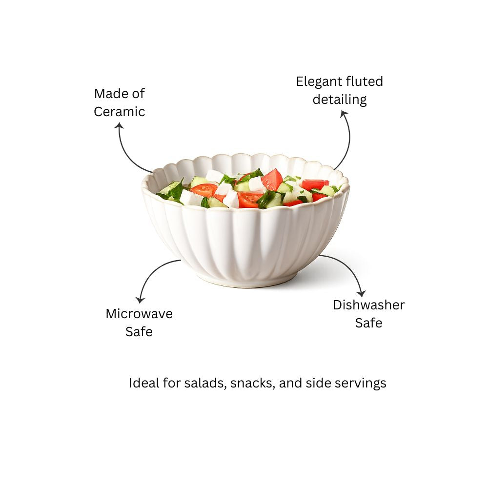 Scallop Medium Bowl - Ivory