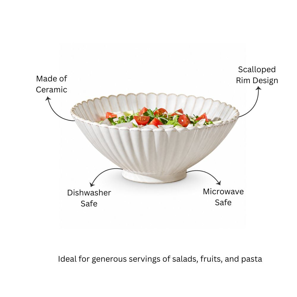 Scallop XL Bowl - Ivory