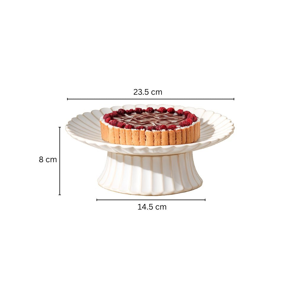 Scallop Elevated Plate - Ivory