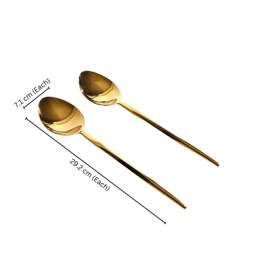 Astor Serving Spoons, Set of 2 - Gold