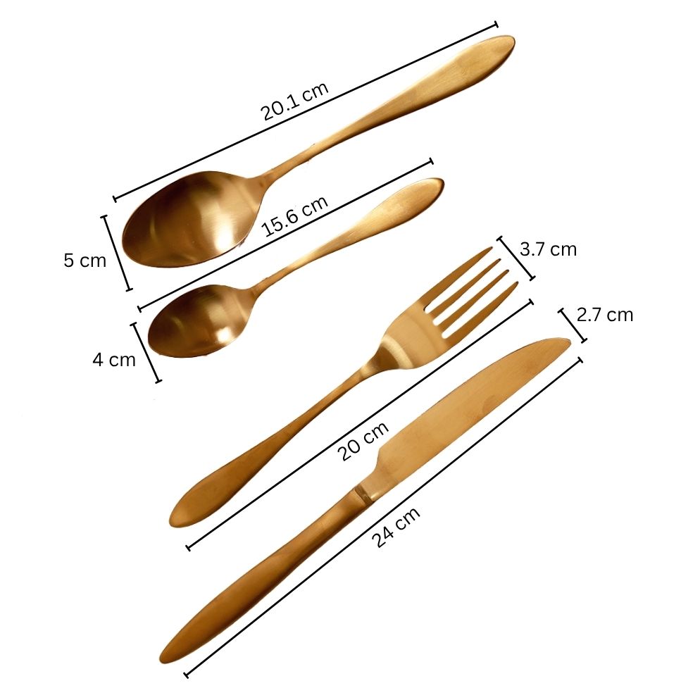 Herald 24-piece Cutlery Set - Matte Gold