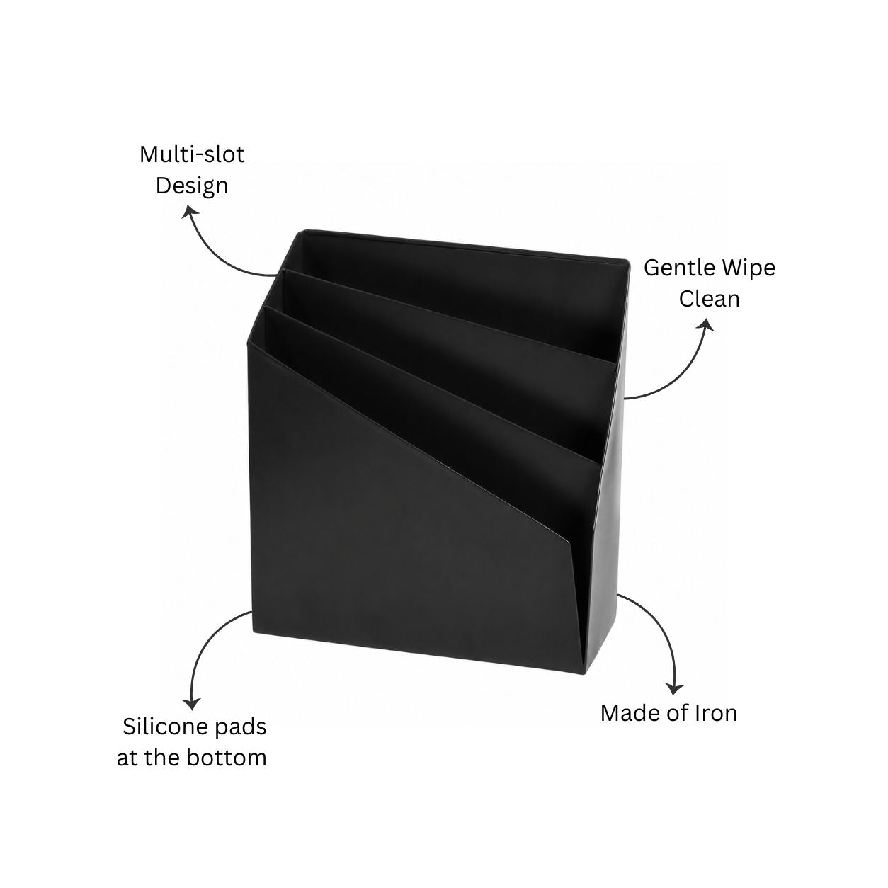 Retro Metal Magazine Holder - Black