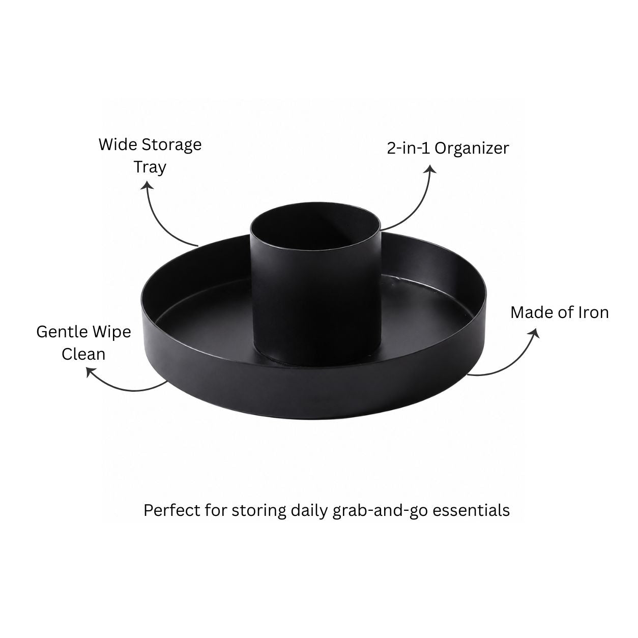 Circulo Metal Organizer with Holder - Black