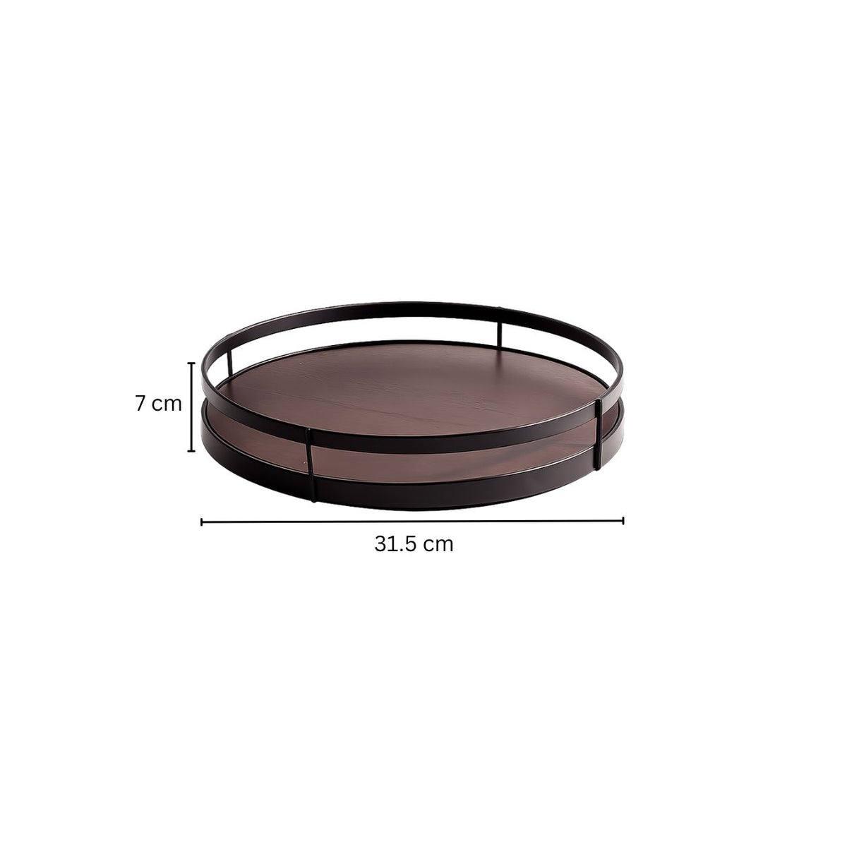 Kena Round Turntable - Brown Black