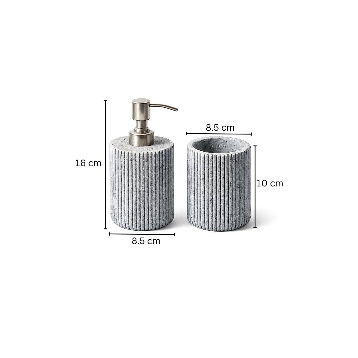 Lines Bathroom Set - Speckled Grey