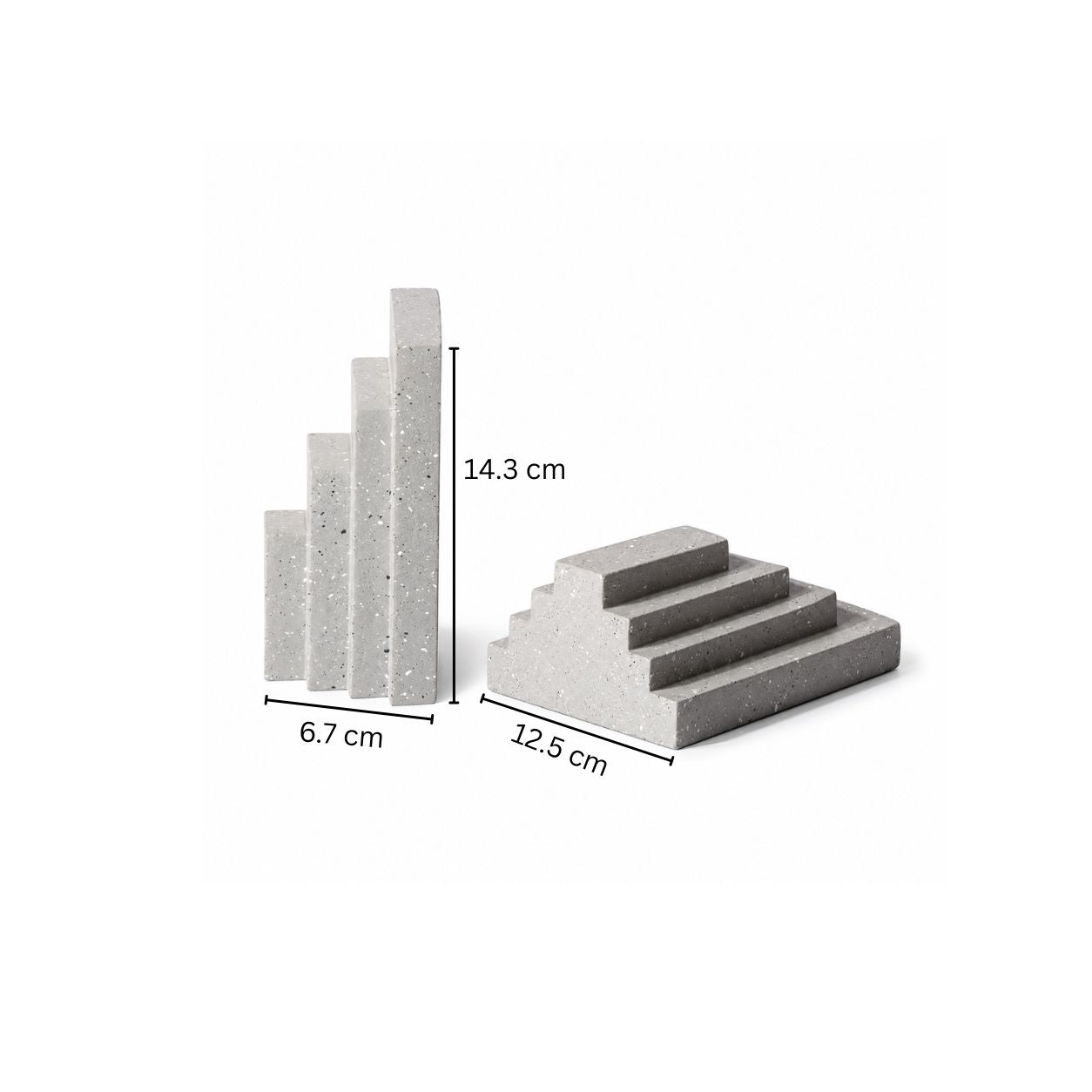 Accordion Bookends, Set of 2 - Speckled Grey