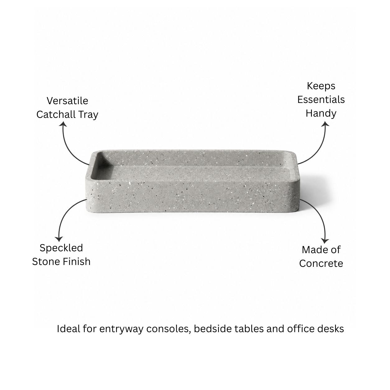 Concrete Valet Tray - Speckled Grey