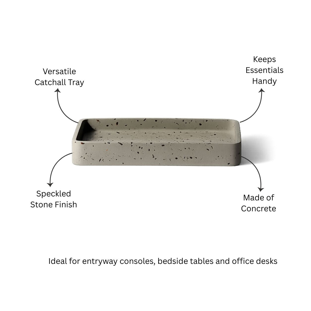 Concrete Valet Tray - Terrazzo Grey