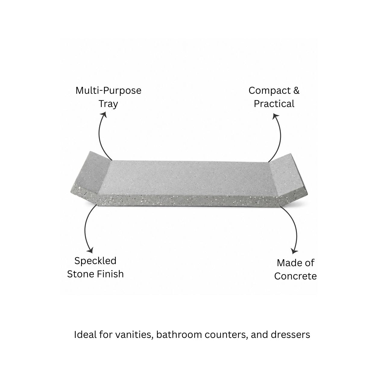 Flow Vanity Tray - Light Grey