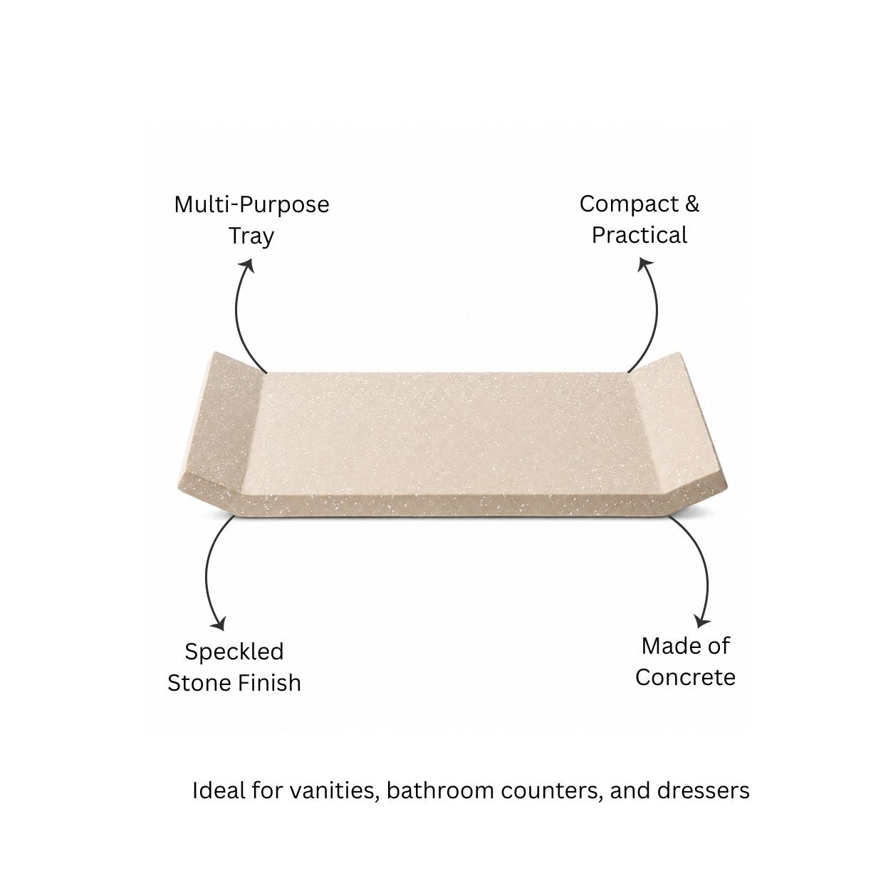 Flow Vanity Tray - Speckled Taupe