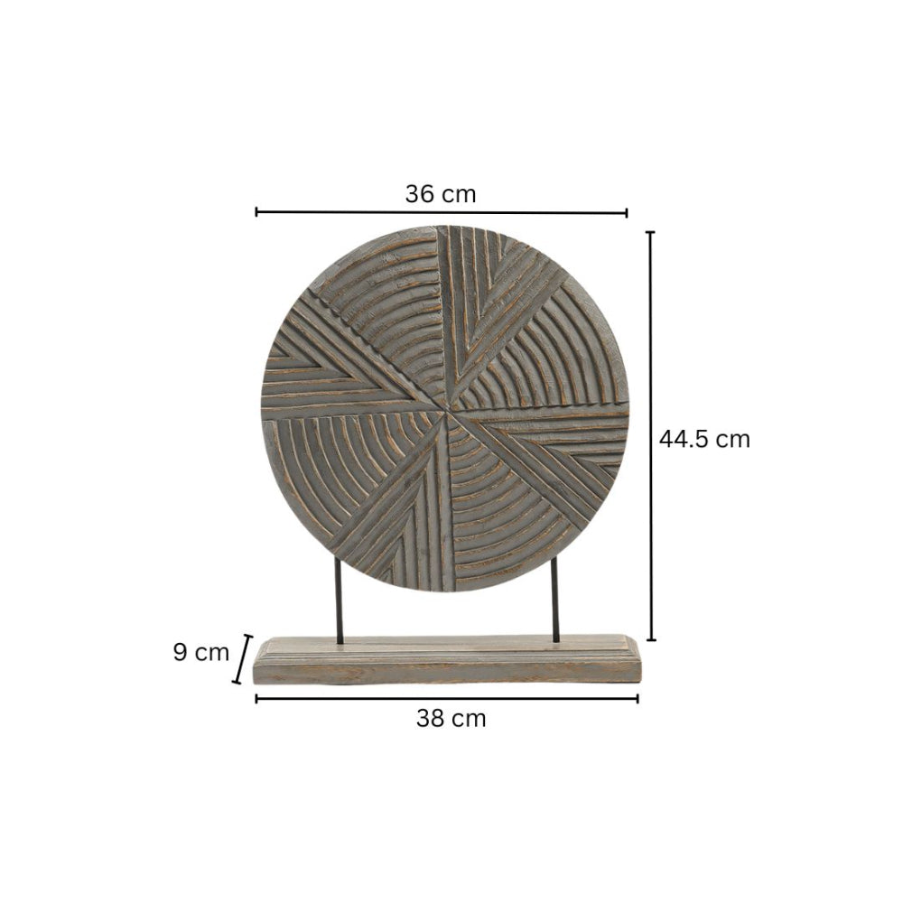 Platos Carved Wooden Decorative Sculpture - Grey