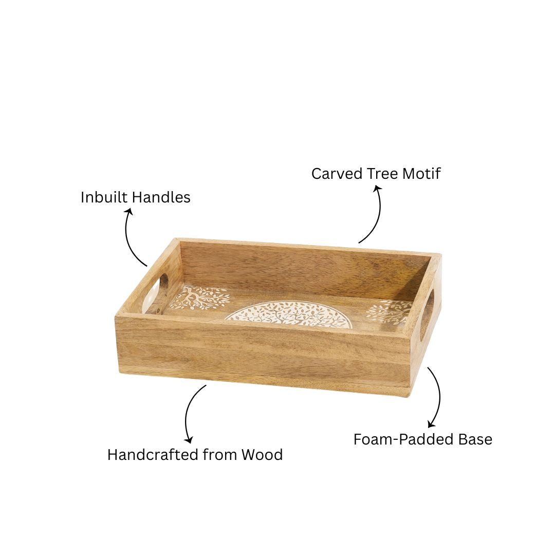 Tree Wooden Serving Tray Medium - Aspen White