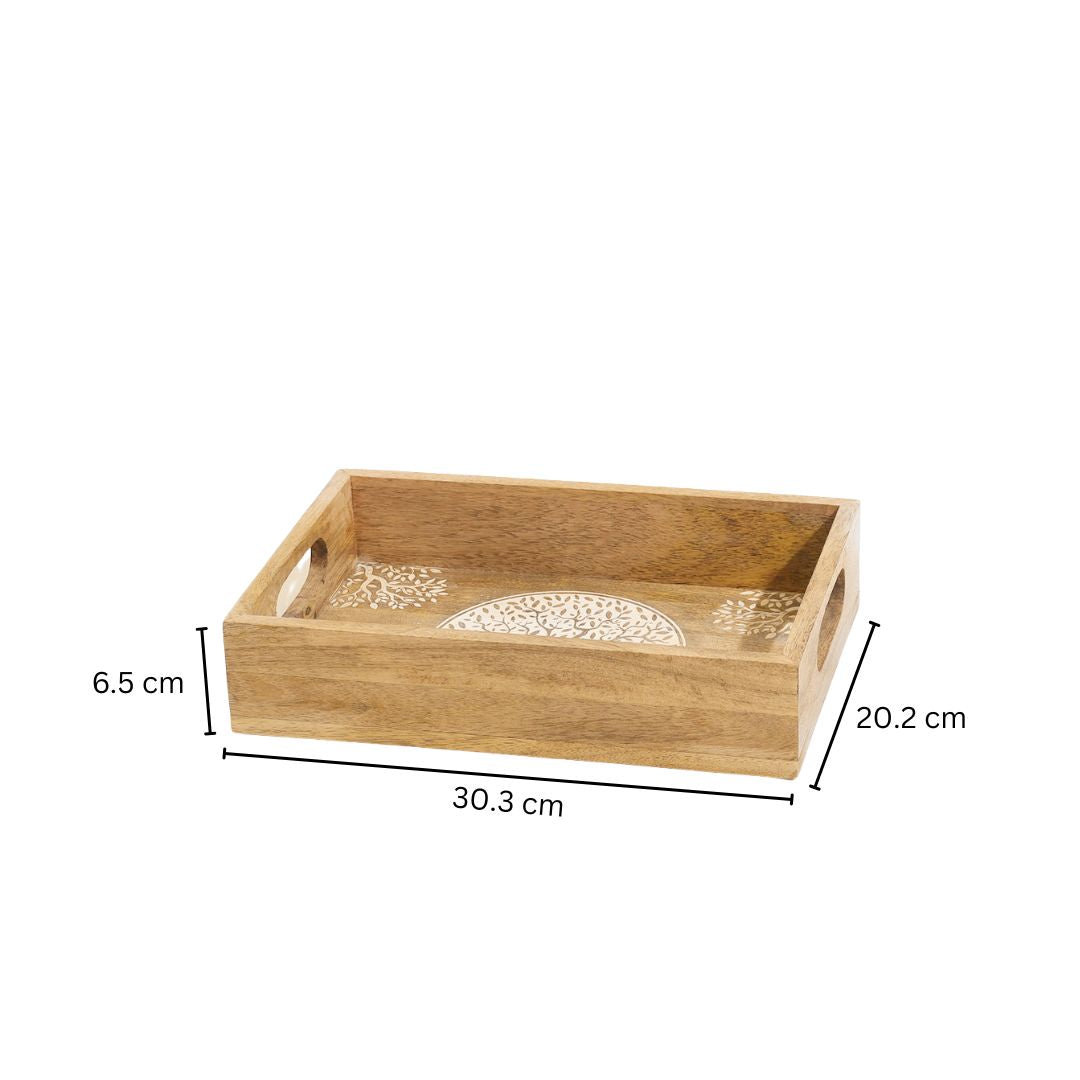 Tree Wooden Serving Tray Medium - Aspen White