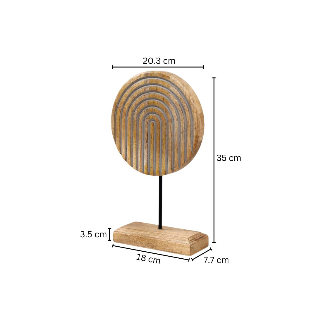 Bogen Carved Wooden Sculpture - Natural Grey