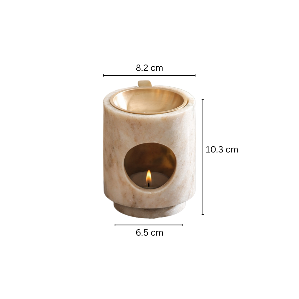Astra Marble & Brass Aroma Diffuser - Beige Gold