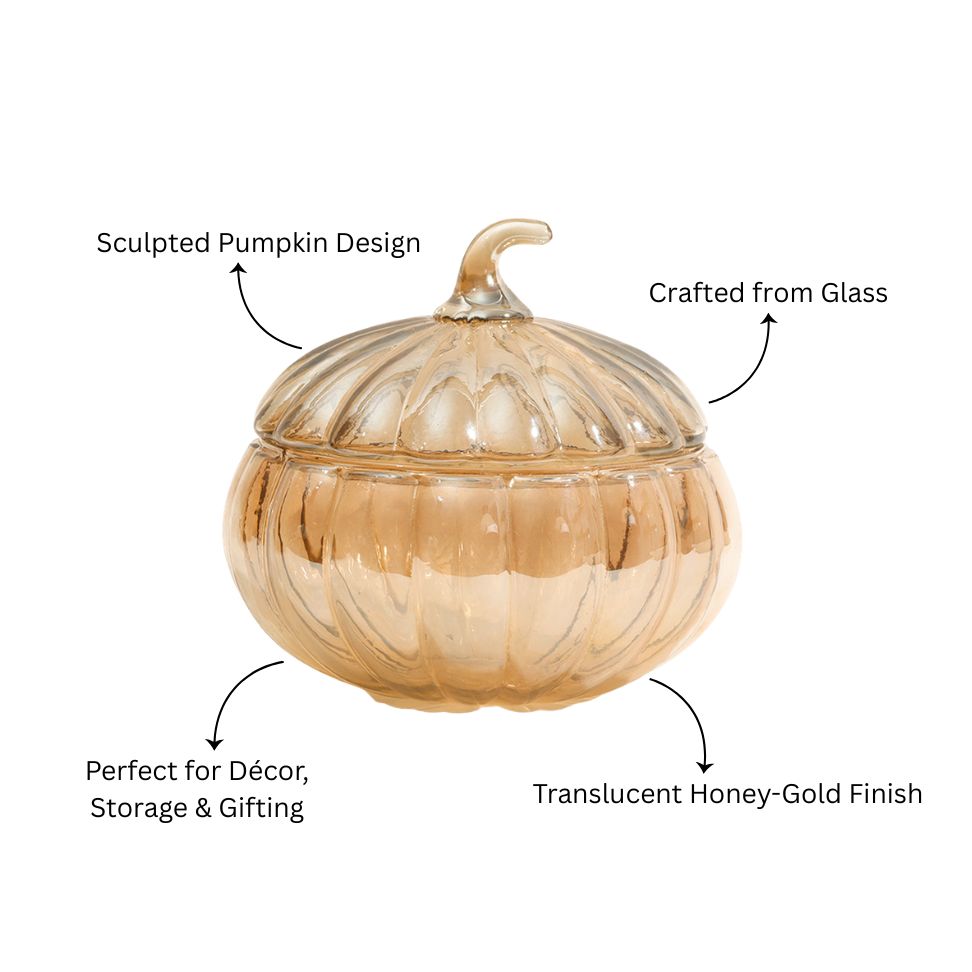 Calabaza Glass Storage Jar - Honey Gold
