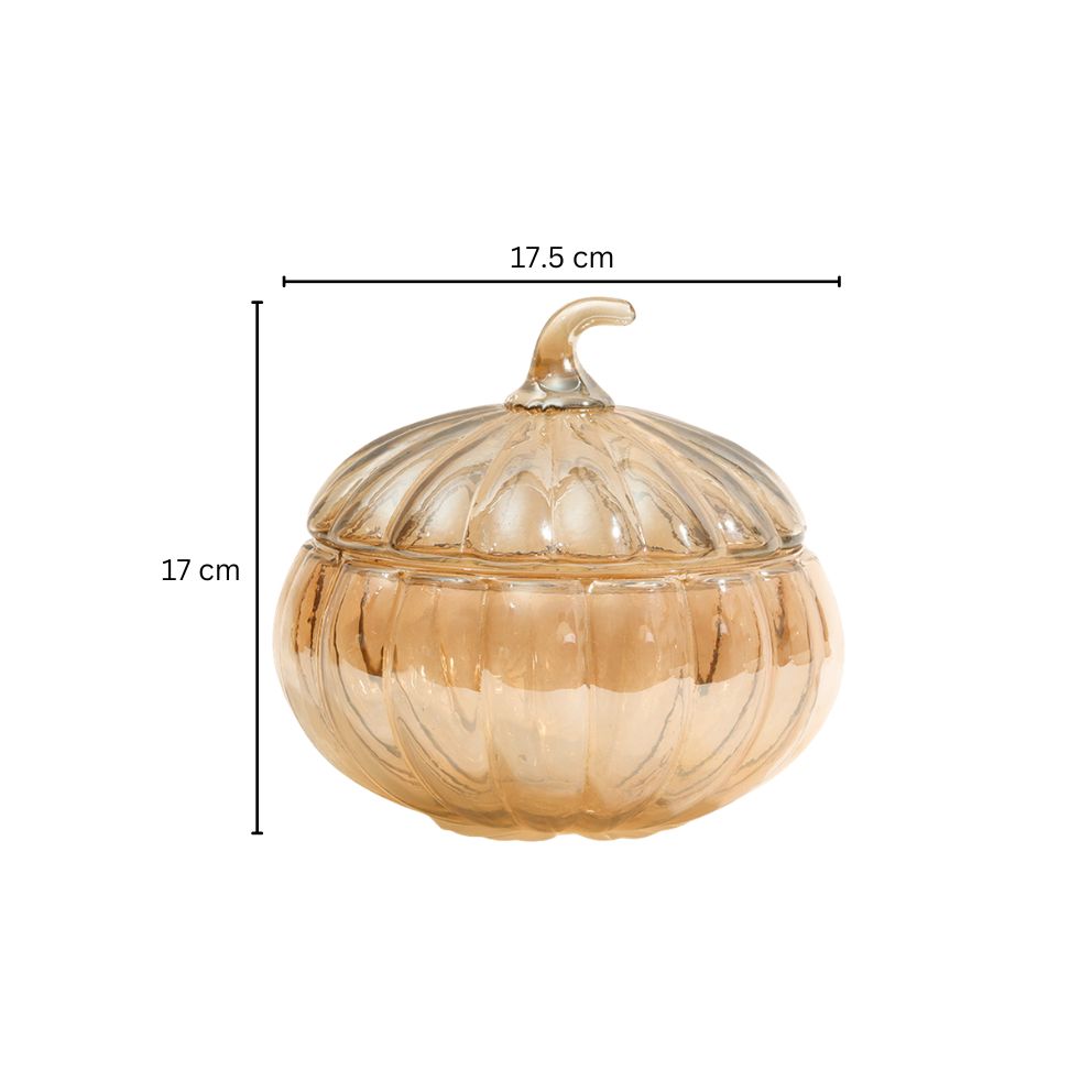 Calabaza Glass Storage Jar - Honey Gold