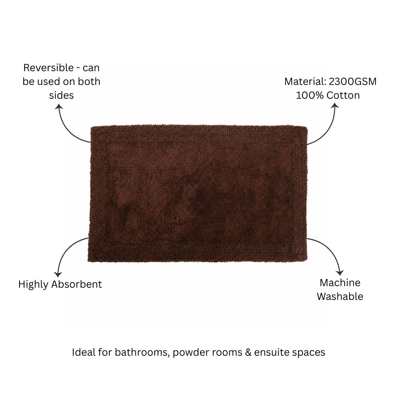 Kai Reversible Tufted Bathmat - Brown