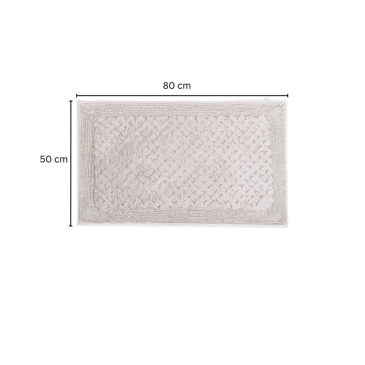 Checkered Tufted Bathmat - Light Grey