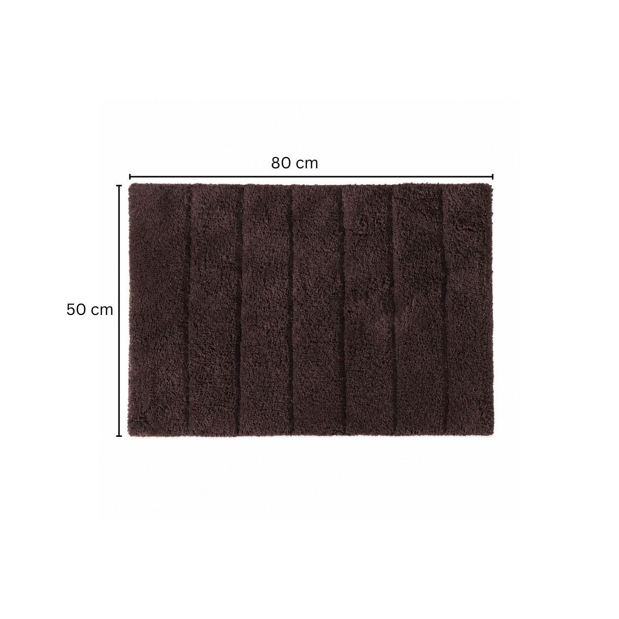 Vena Chalk Striped Tufted Bathmat - Brown