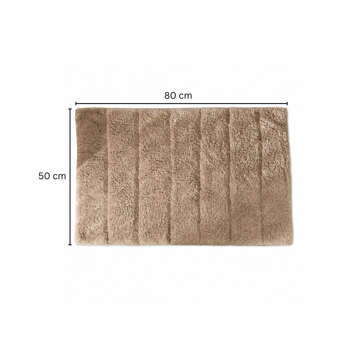 Vena Chalk Striped Tufted Bathmat - Beige