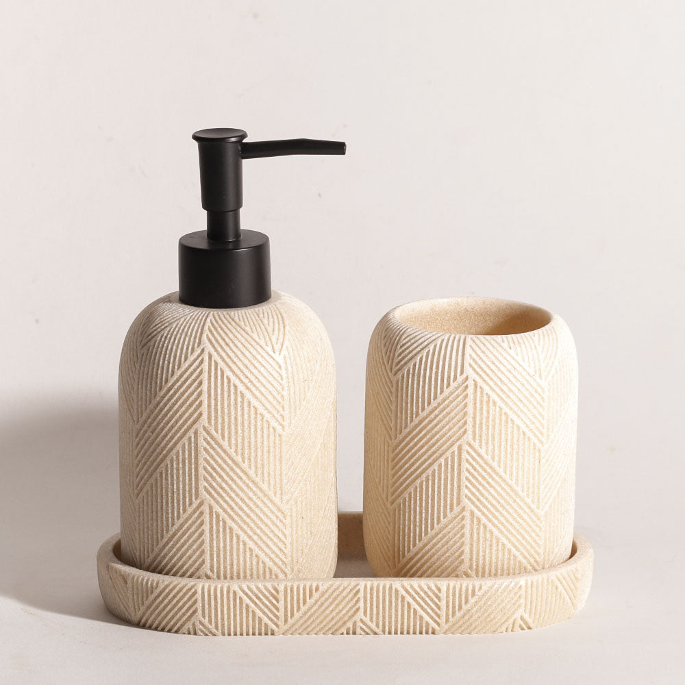 Earthtone 3-piece Bathroom Set - Cream