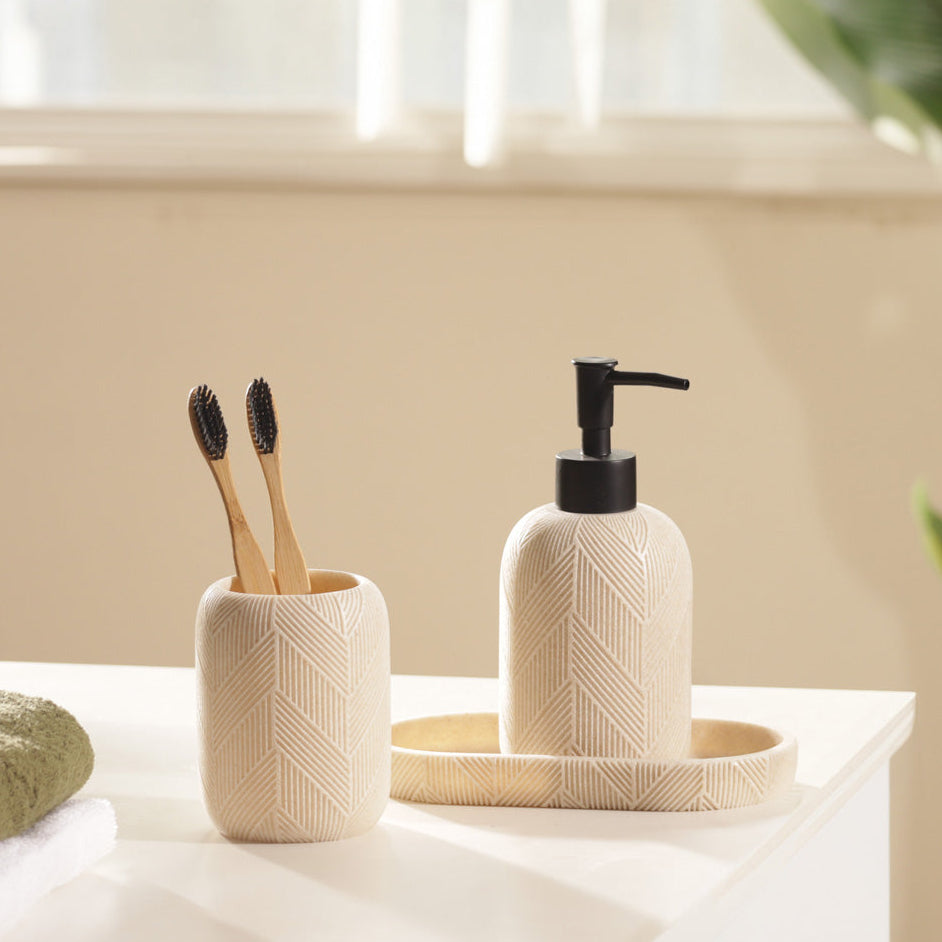 Earthtone 3-piece Bathroom Set - Cream