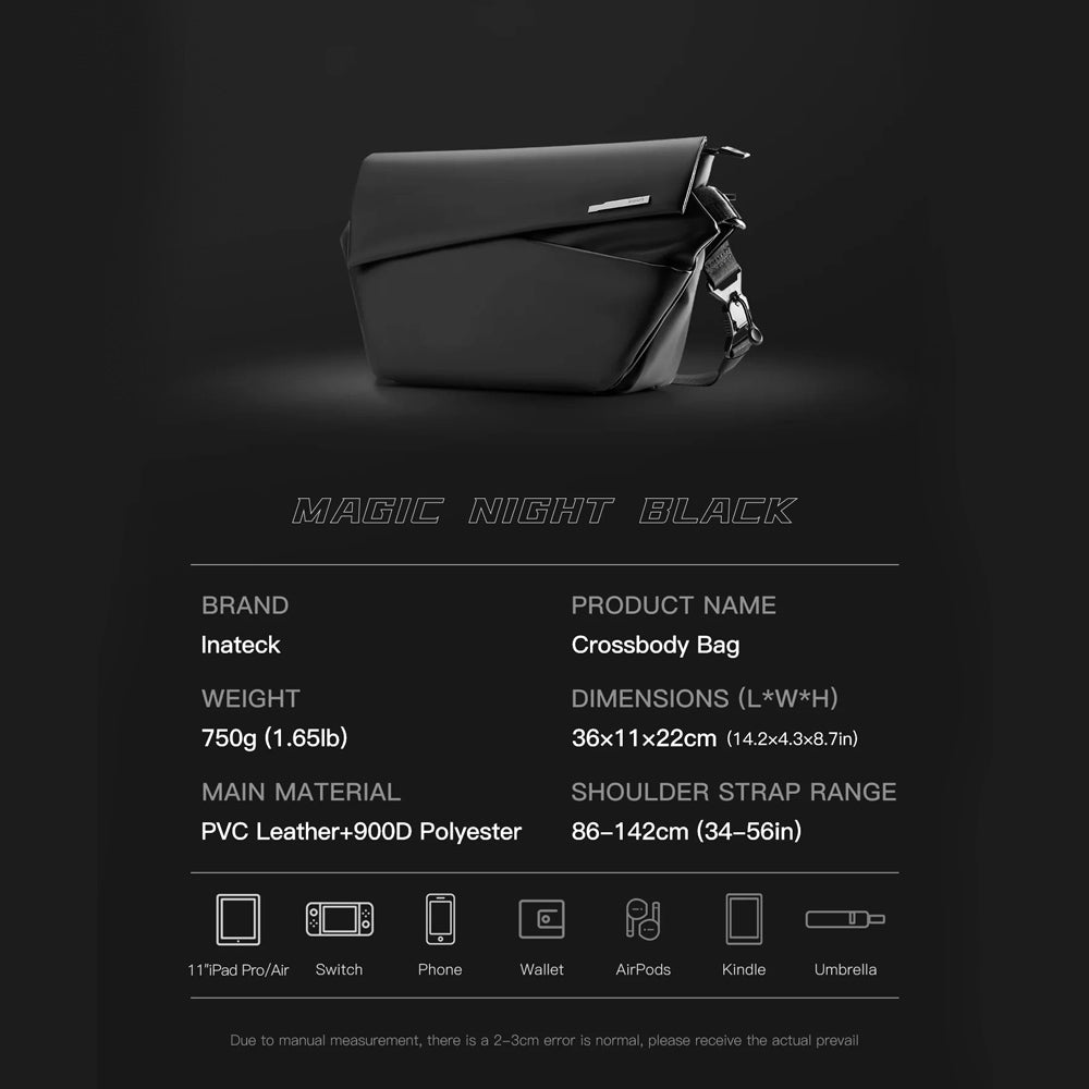 Multi-Purpose Crossbody Bag - Black