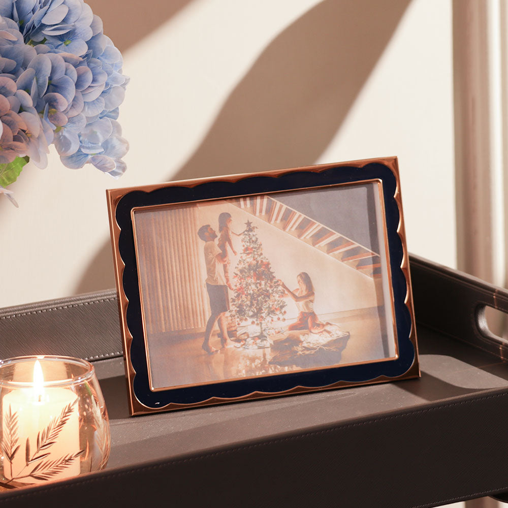 Ebony Photo Frame Large - Blue Gold