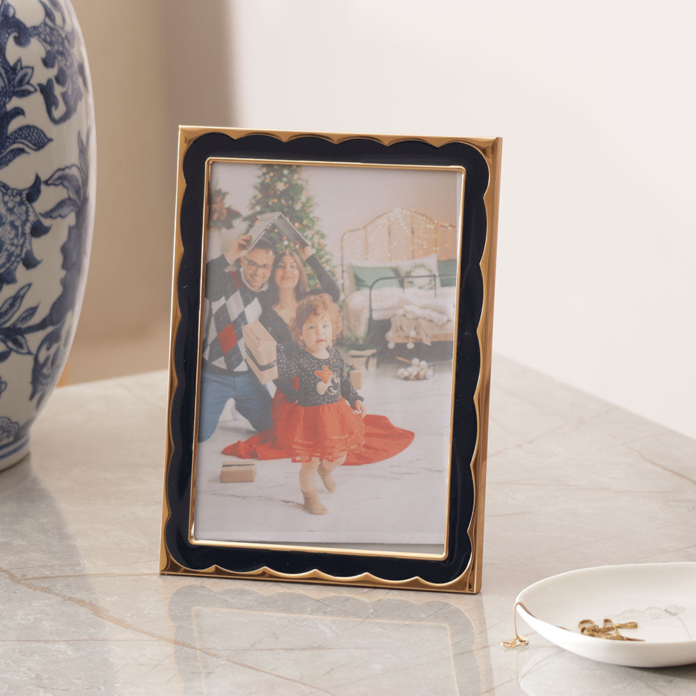 Ebony Photo Frame Large - Blue Gold