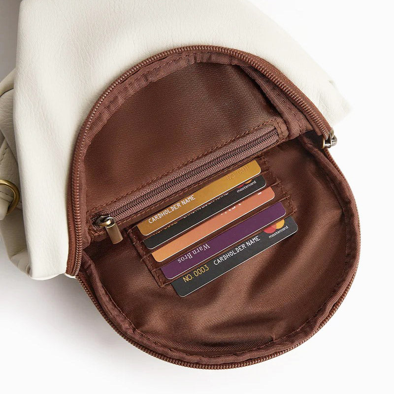 Vintage Leather Sling Bag - White