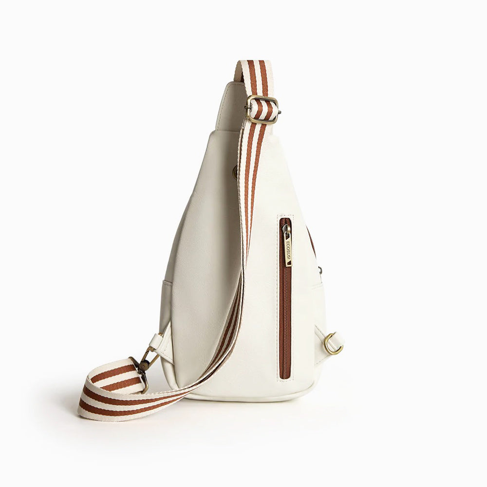 Vintage Leather Sling Bag - White