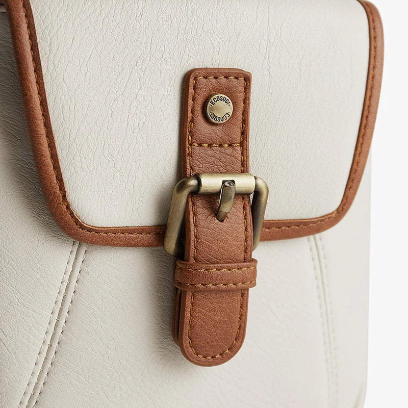 Vintage Leather Sling Bag - White