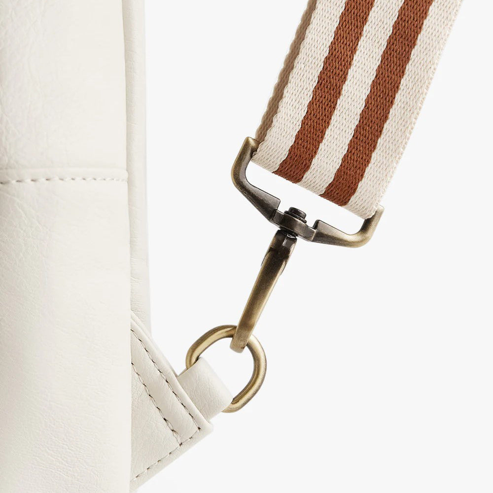 Vintage Leather Sling Bag - White