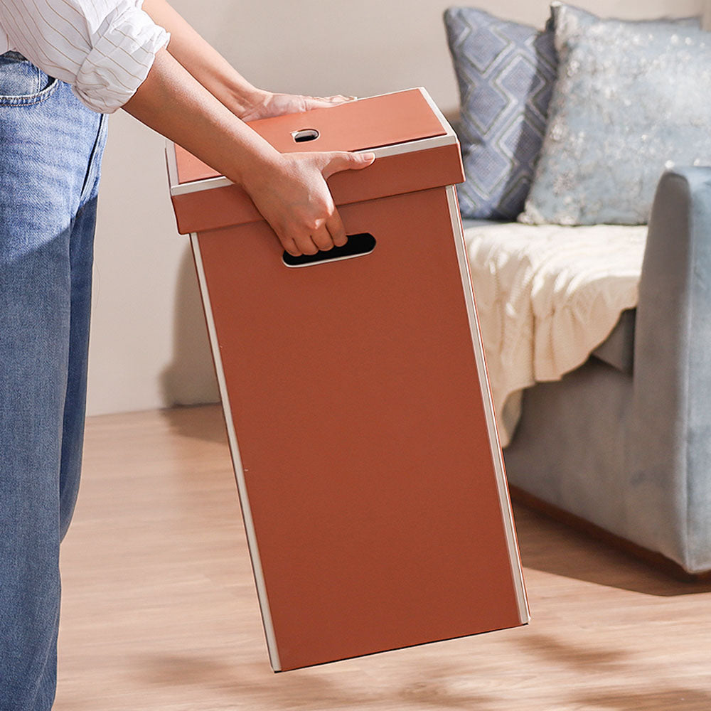 Eden Laundry Bin with Lid - Brown Cream