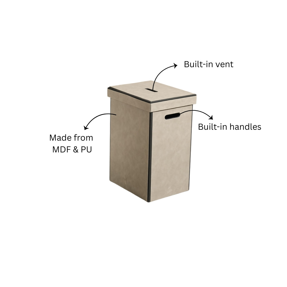 Eden Laundry Bin with Lid - Grey Black