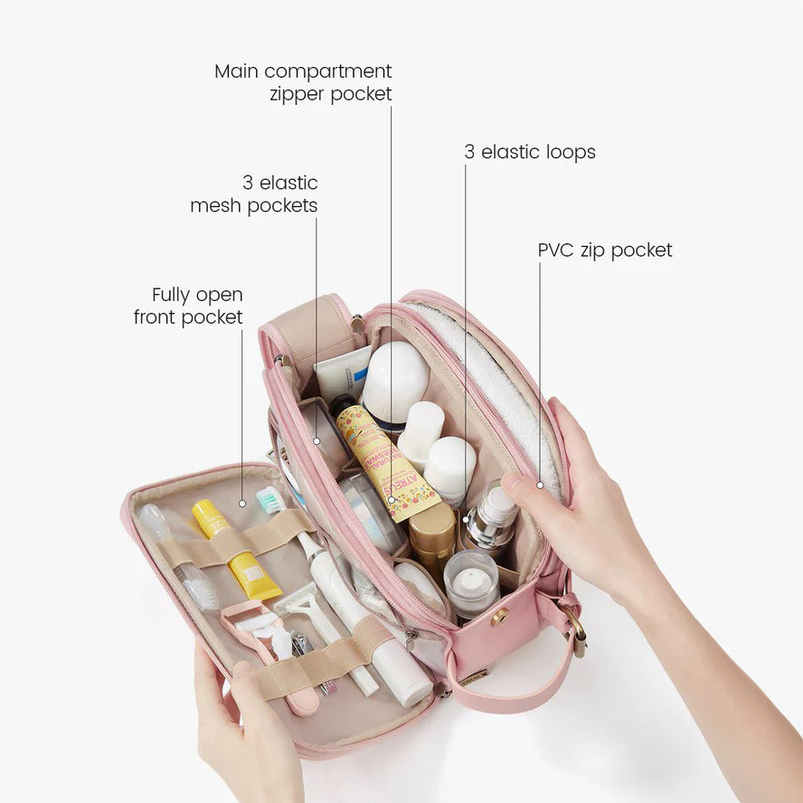 Elena Toiletry Bag - Blush Pink