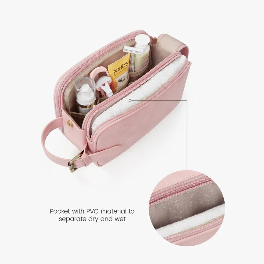 Elena Toiletry Bag - Blush Pink