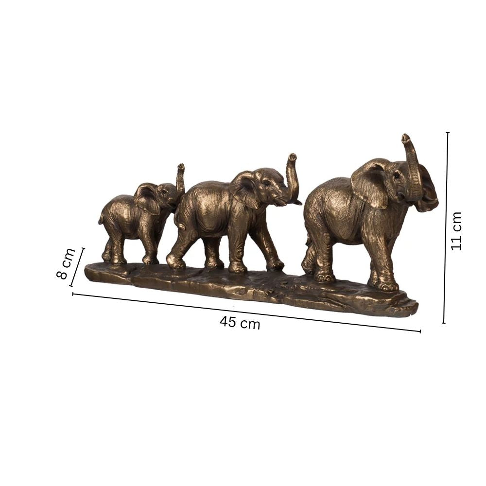 Elephant Herd Decorative Sculpture - Bronze