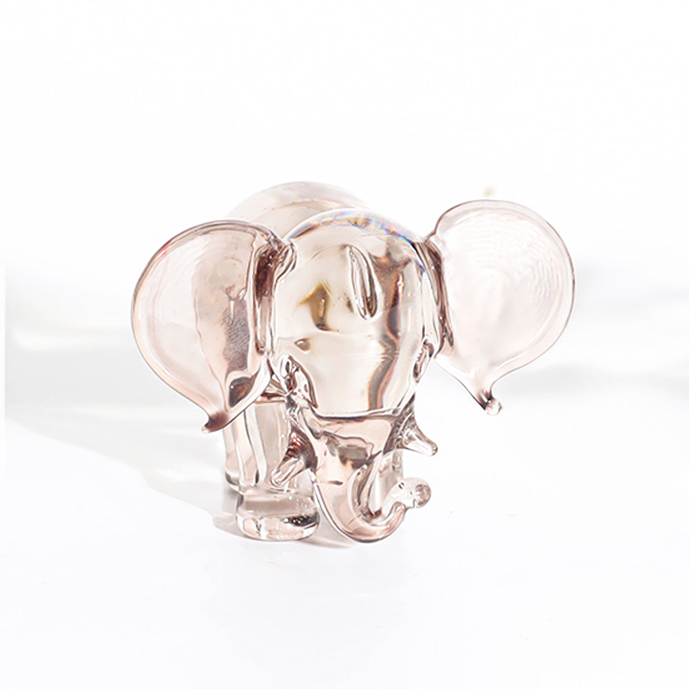 Elephant Mini Glass Sculpture - Smoky Grey