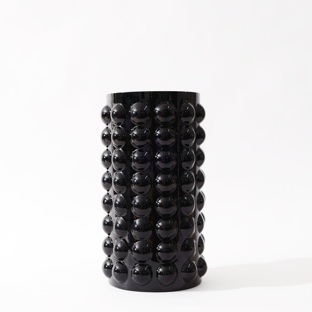 Elessa Bubbled Glass Vase Medium - Black
