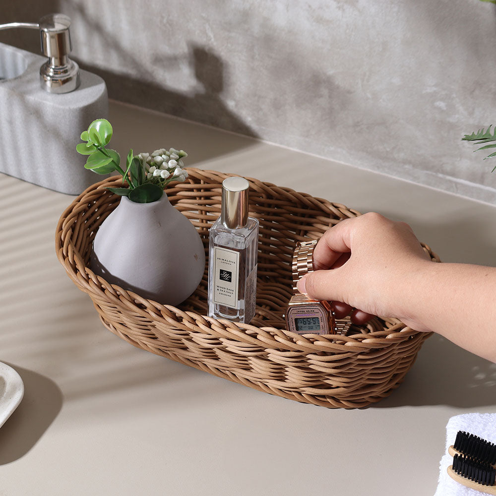 Elia Oval Basket Small - Khaki