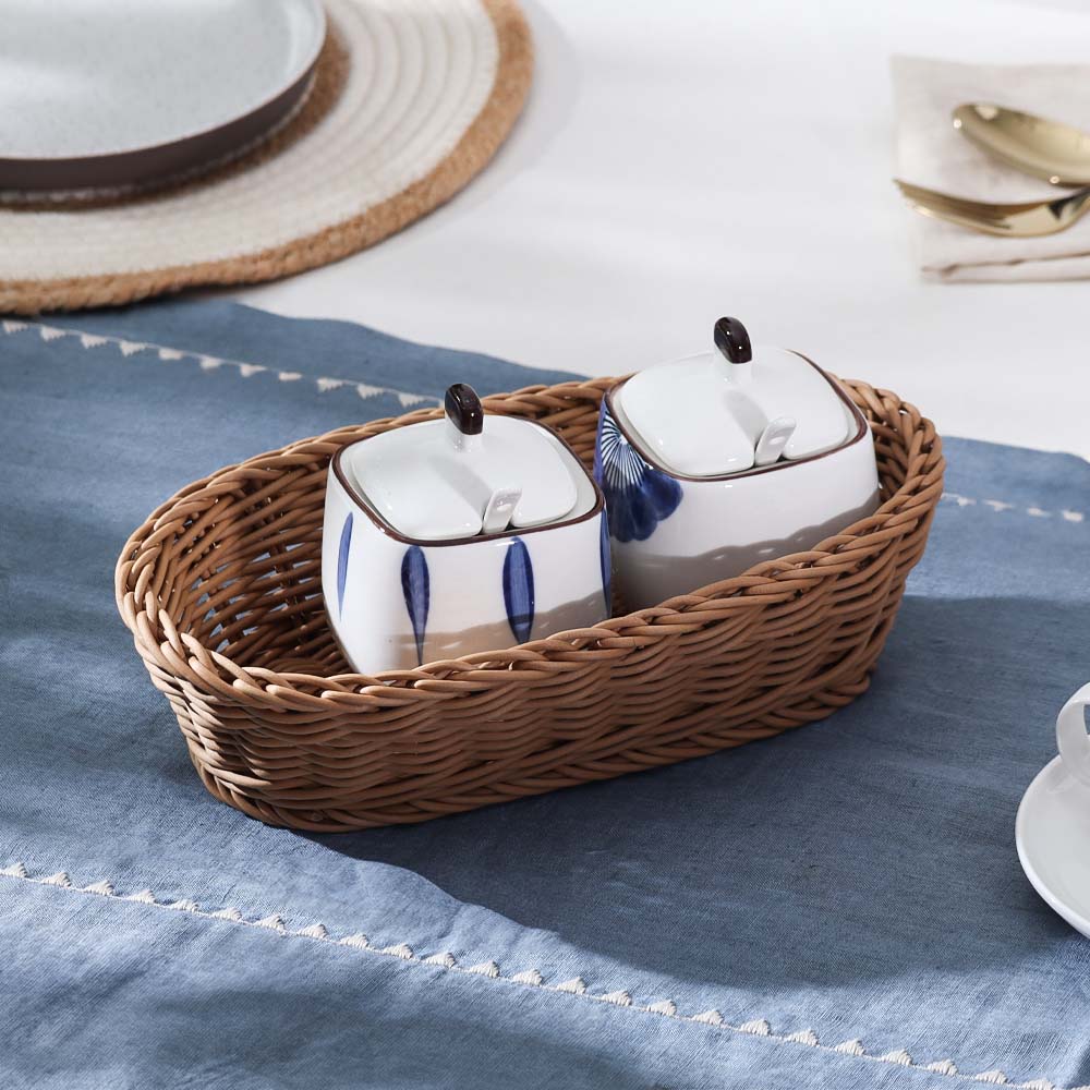 Elia Oval Basket Small - Khaki