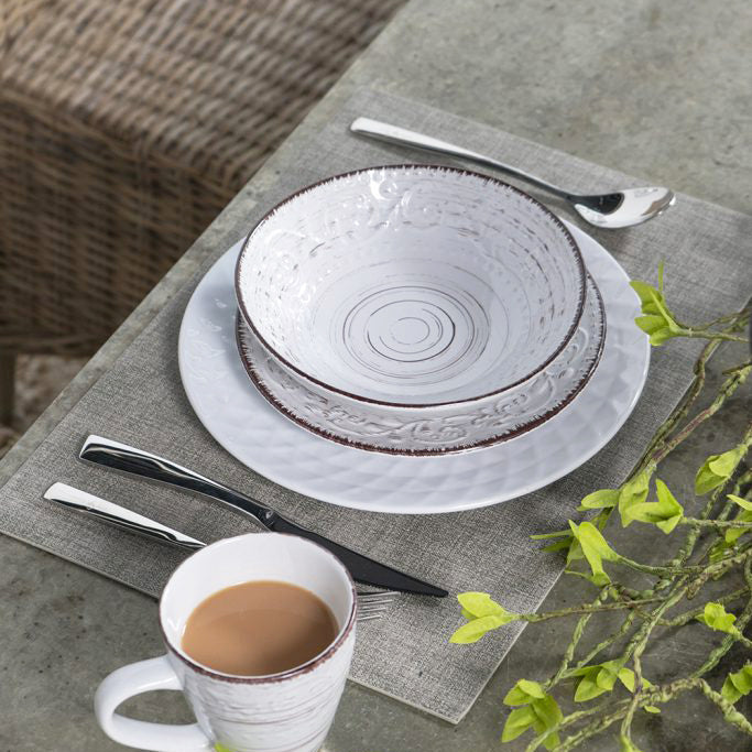 Ella Medium Plate - Vintage White