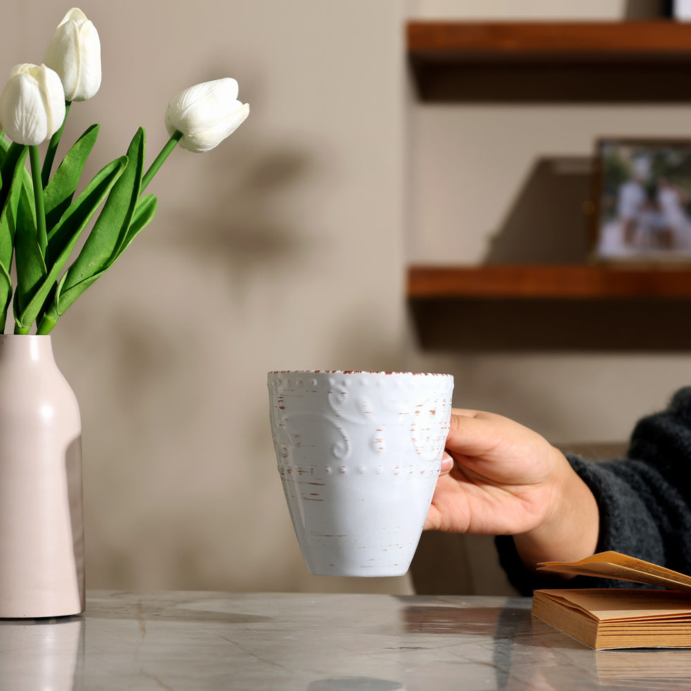 Ella Ceramic Coffee Mug - Vintage White